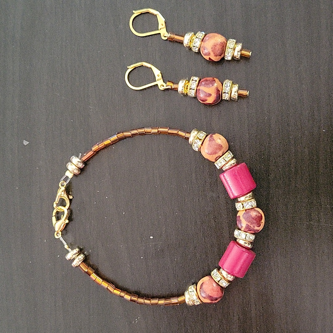 Handcrafted Bracelet With Matching Earrings